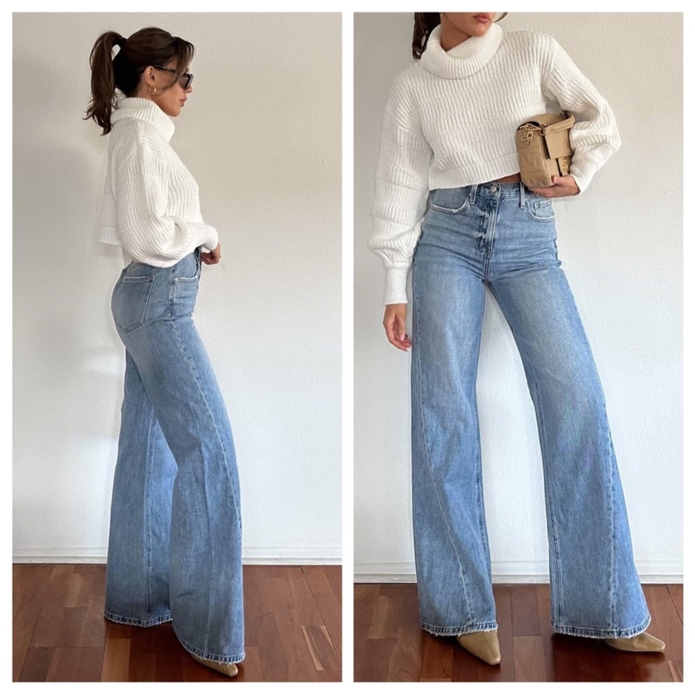 NWT Pistola Ruby High Waist Palazzo Wide Leg Jeans Revolve